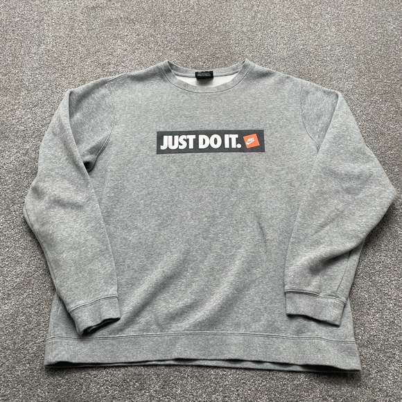 Nike Other - Nike Sweater Adult XL Extra Large Gray Just Do It Crew Neck Sweatshirt Mens
